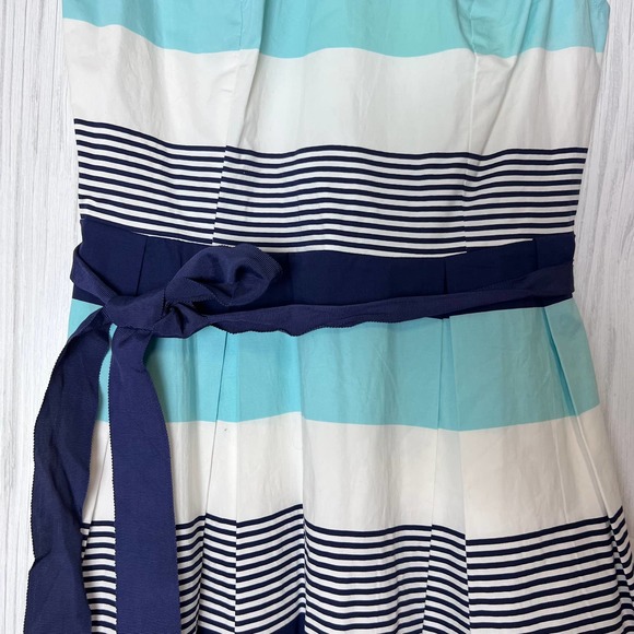 41 Hawthorn Size S Stripe Sleeveless Knee Dress Tie Waist Fit & Flare Lined NWT - Picture 11 of 16